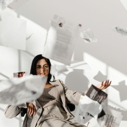 Woman operating in a state of peace in the midst of chaos